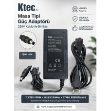 Ktec 12 Volt 3.33 Amper Plastik Kasa Masaüstü Adaptör (5.5 x 3.0 İğne Uçlu)