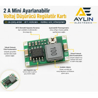 2 Amper Mini Ayarlanabilir Voltaj Düşürücü Regülatör Kartı