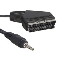 Uydu Alıcısı AV Kablo 3.5 Mm Stereo Erkek-Scart Kablo 1.2 Metre Kısa Jack (Tivibu-ElectroMaster D-Link)