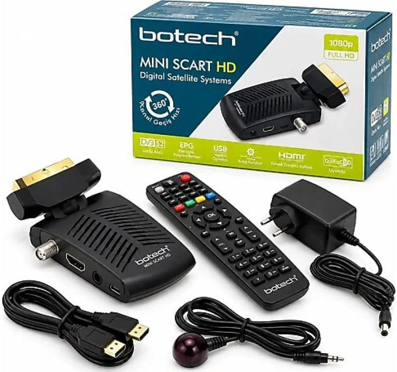Botech Mini Scartlı HD Uydu Alıcısı