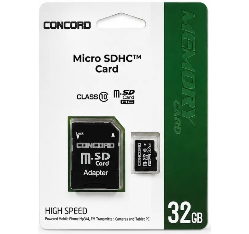 Concord 32GB Micro SDHC Class 10 Hafıza Kartı + SD Adaptör C-M32