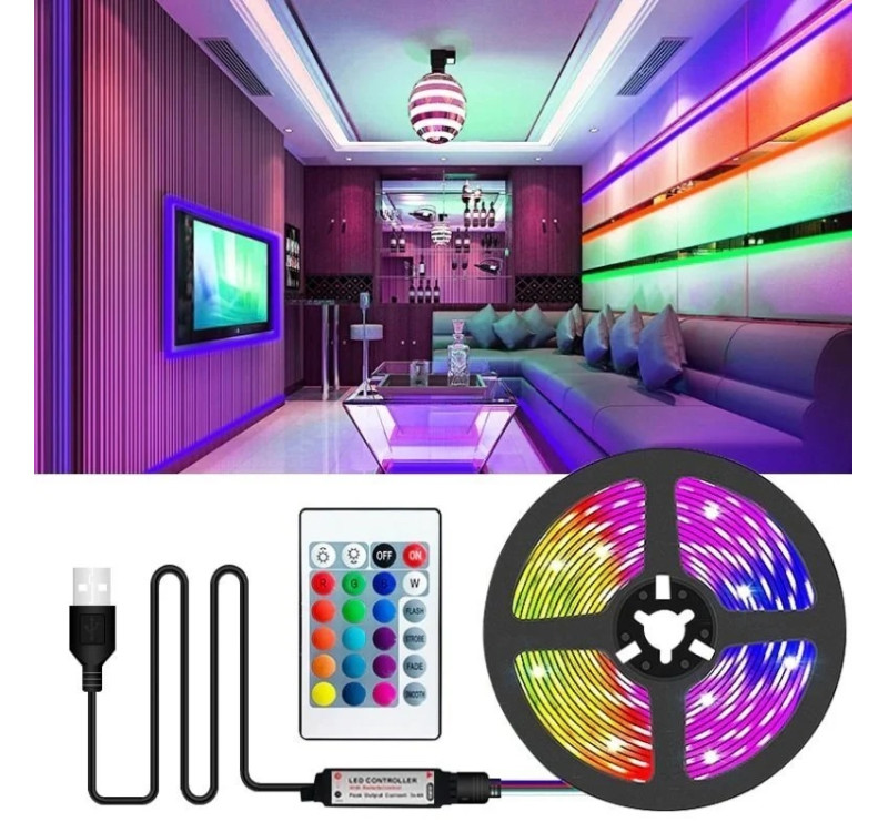 Cata Ct-4566 Tv Monitör Arkası Usb 5V Rgb Şerit Led 3 Metre Tak Çalıştır