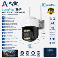 LongPlus LP-WF142 3MP Wifi Poe Ptz Ip Kamera 12V DC Dahili Ses Çift Yönlü Konuşma