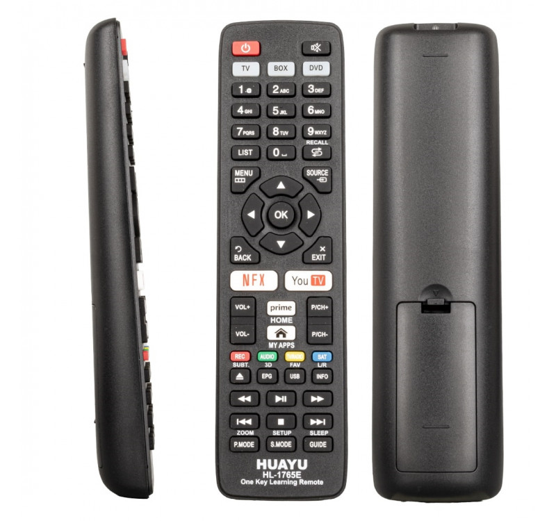 Huayu HL-1765E Prime Video Youtube Netflix Tuşlu TV-Uydu-DVD Öğrenebilen Akıllı Kumanda
