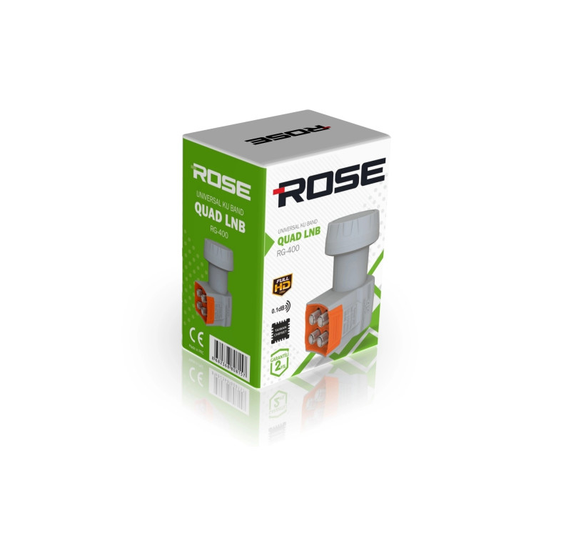 Rose 4'Lü (Dörtlü) Lnb 0.1DB 3D 4K Quad Rose RG-400