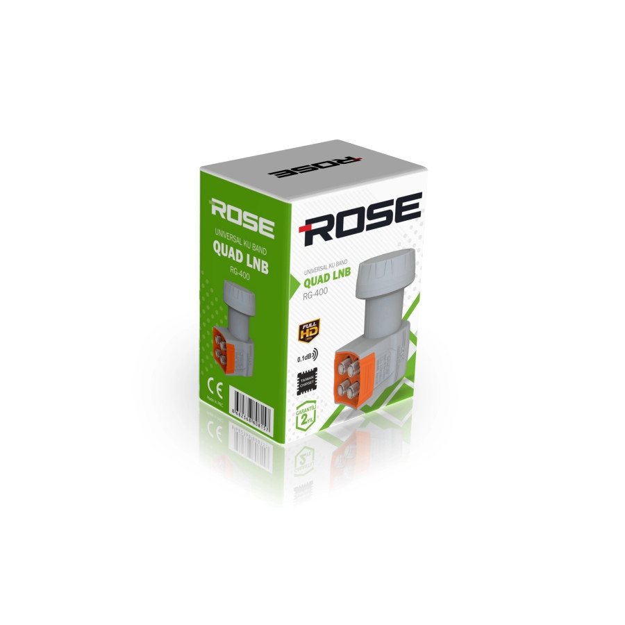 Rose 4'Lü (Dörtlü) Lnb 0.1DB 3D 4K Quad Rose RG-400