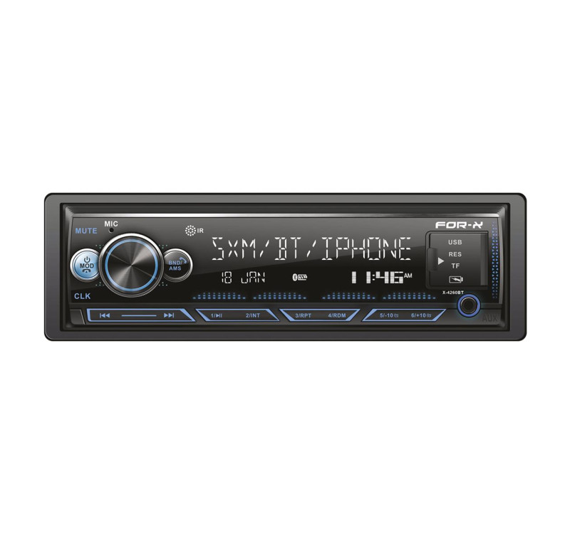 For-x X-4260BT 4X60W Bluetoothlu Oto Teyp 7 Renkli MP3 Çalar USB ve Aux Girişli
