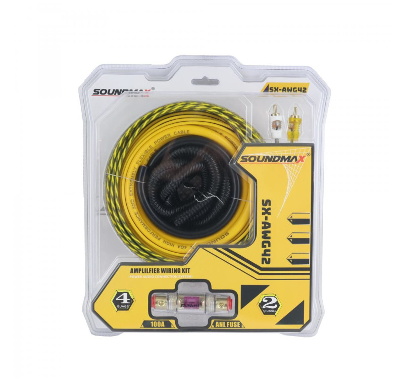 Soundmax SX-AWG42 4 GA Oto Anfi Kablo Seti