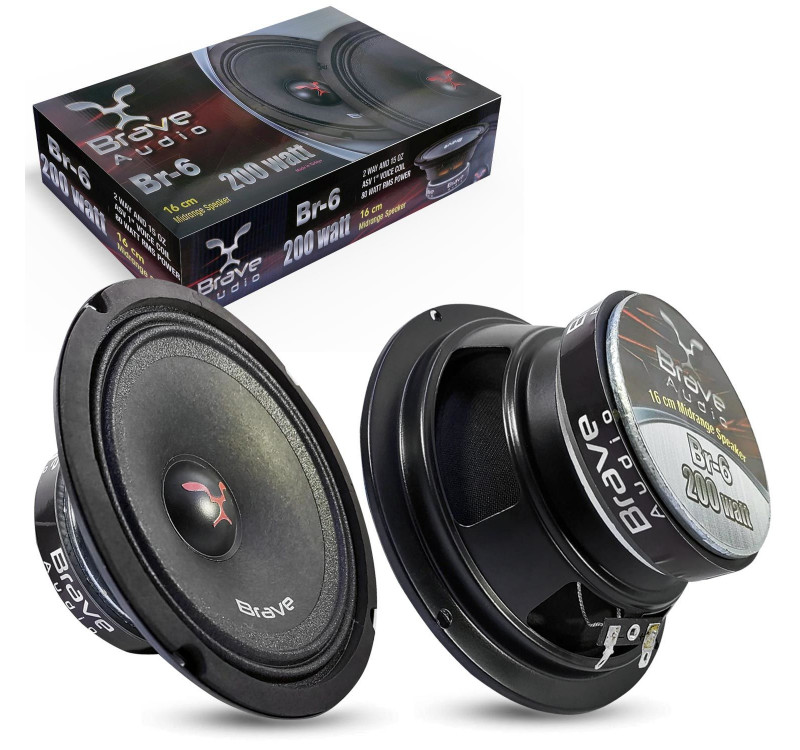 OTO MIDRANGE 16CM 200W 2 ADET SİYAH BRAVE