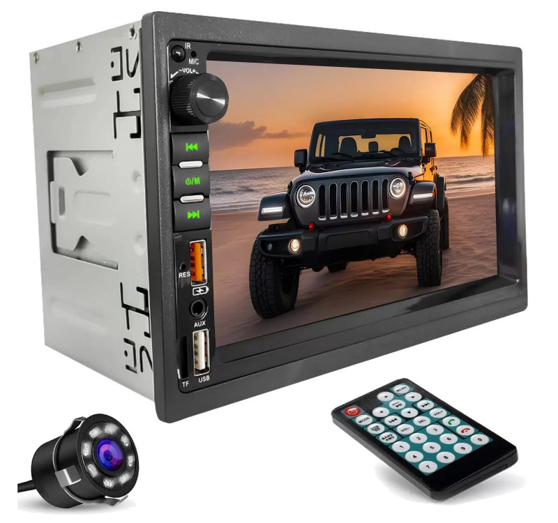 Double Teyp 7 İnç 4x65 Watt Mirrorlink Dual Usb Tf Aux 7 Renk Işıklı Ekran