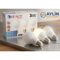 Edson Ed-Son 10W LED Ampul 3’lü Paket Enerji Tasarruflu