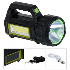 SOLAR ŞARJLI EL FENERİ PROJEKTÖR 10W BEYAZ KIRMIZI+COB LED