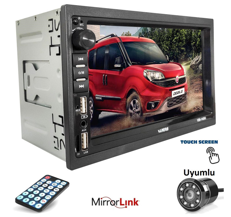 MEGA VM-1404 Double Teyp 7 İnç 4x65 Watt Bluetooth Mirrorlink