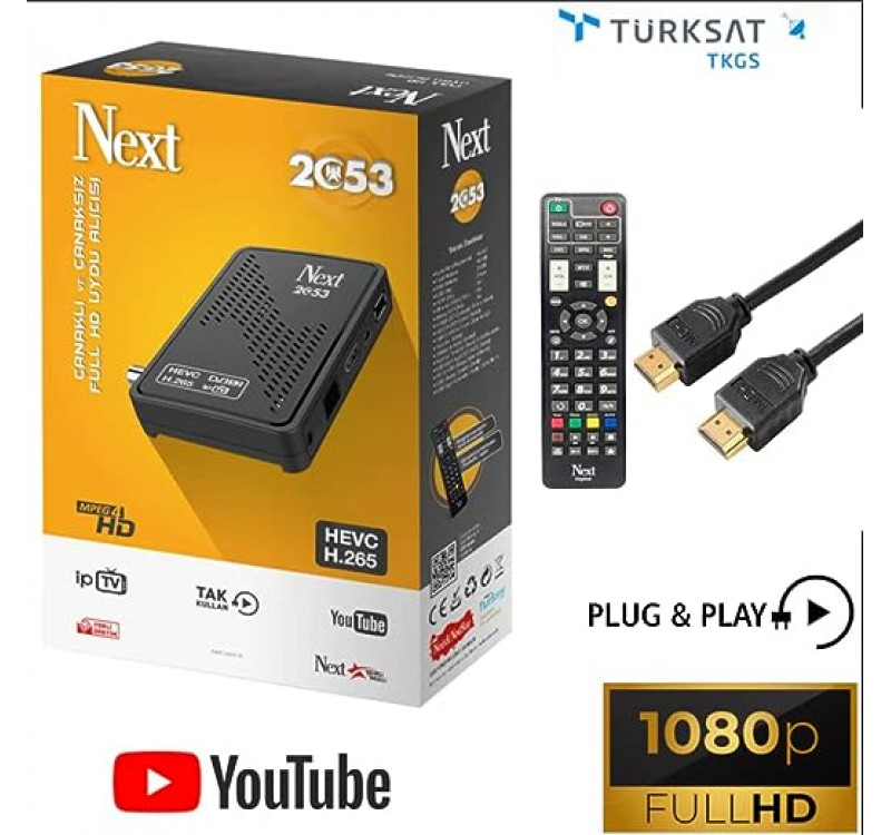 Next 2053 H.265 HEVC IPTV Özellikli Çanaklı Çanaksız MPEG4 HD Uydu Alıcısı