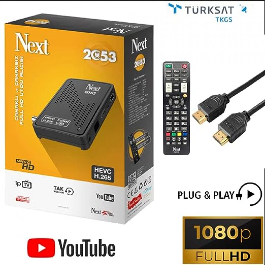 Next 2053 H.265 HEVC IPTV Özellikli Çanaklı Çanaksız MPEG4 HD Uydu Alıcısı