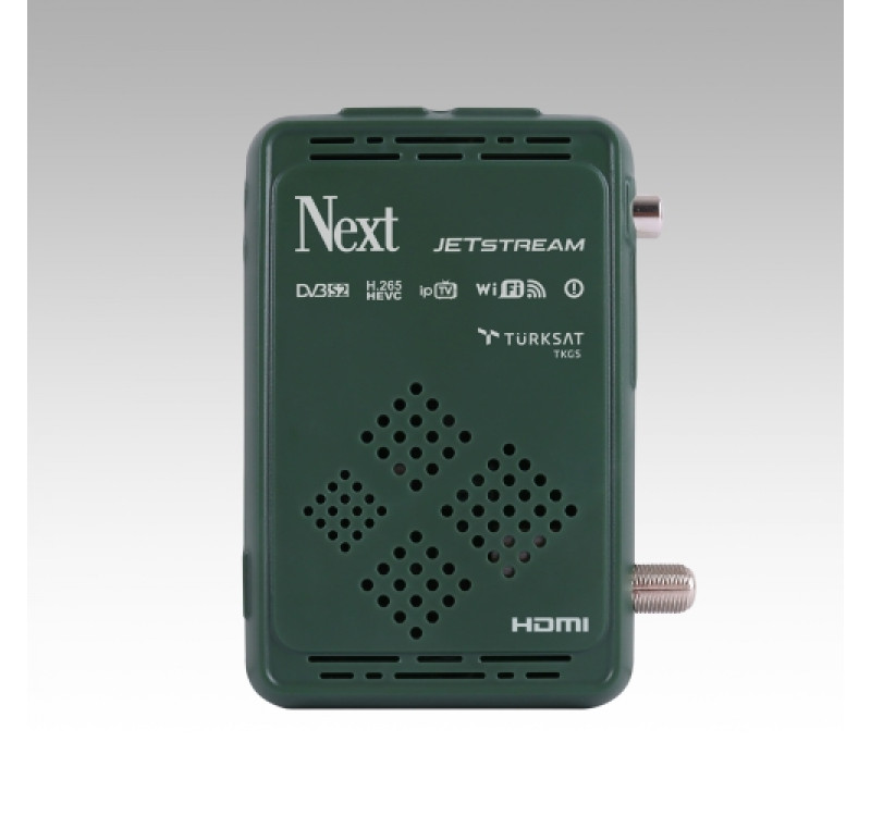 Next Jetstream Otomatik Kanal Güncelleme Özellikli, Dahili Wi-Fi'lı Tak Kullan I.P.T.V. HEVC H.265 Uydu Alıcısı