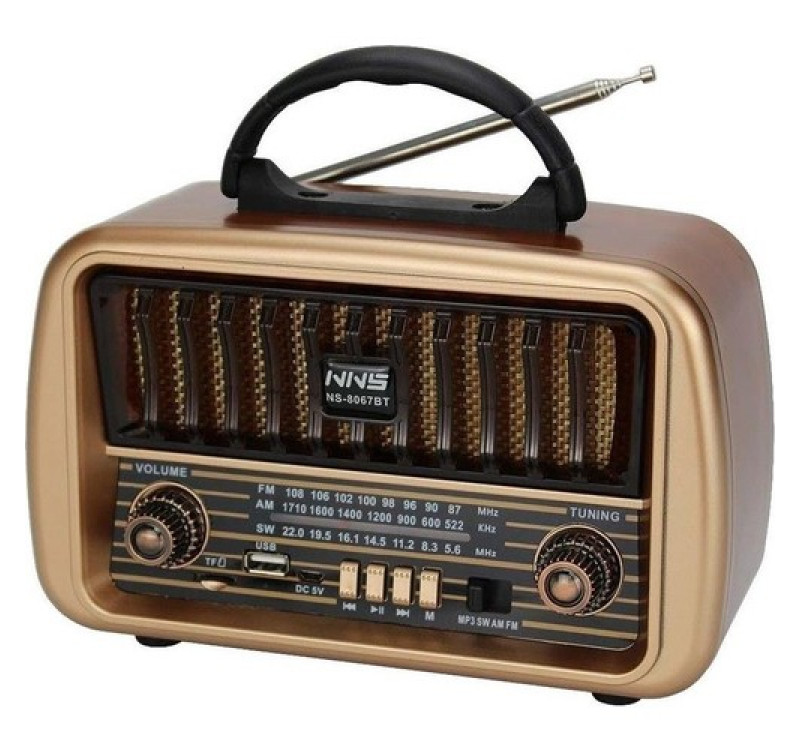 Nns NS-8067 Retro Radyo Nostaljik Tf USB Bluetooth Hoparlör
