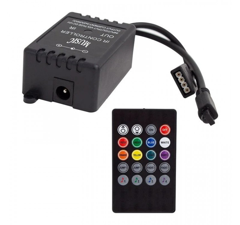 Powermaster IR Kontrol Kumandalı Renk Değiştiren Müziğe Sese Duyarlı Rgb Led Kontrol Cihazı