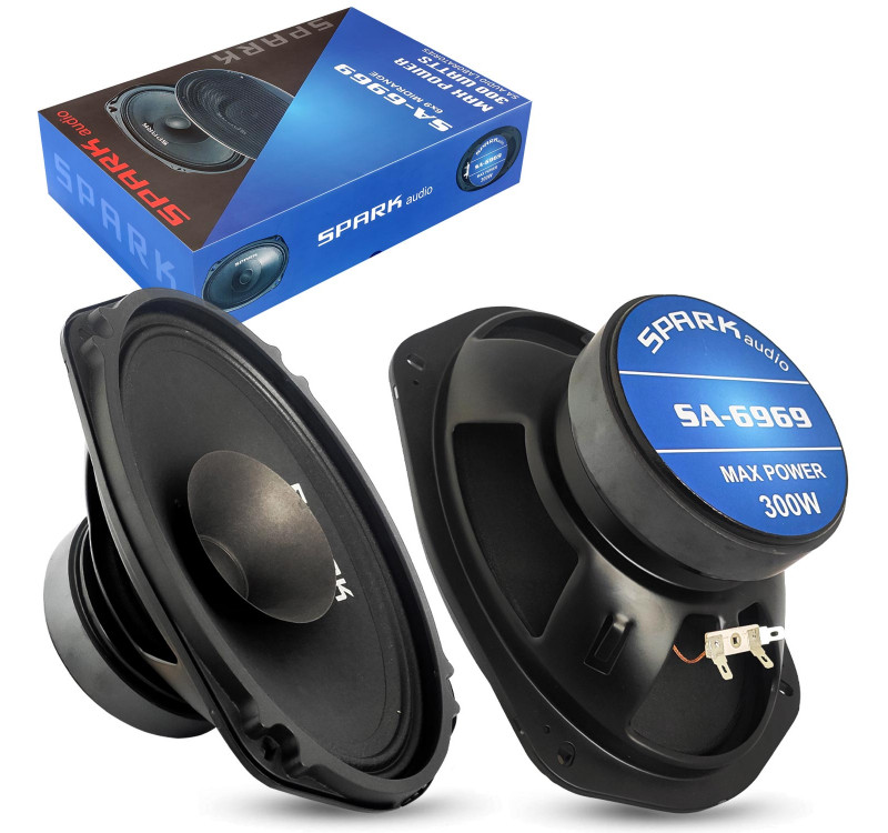 SPARK SA-6969 Oto Midrange Oval 6X9 İnç 300 Watt Kapaklı 2 Adet