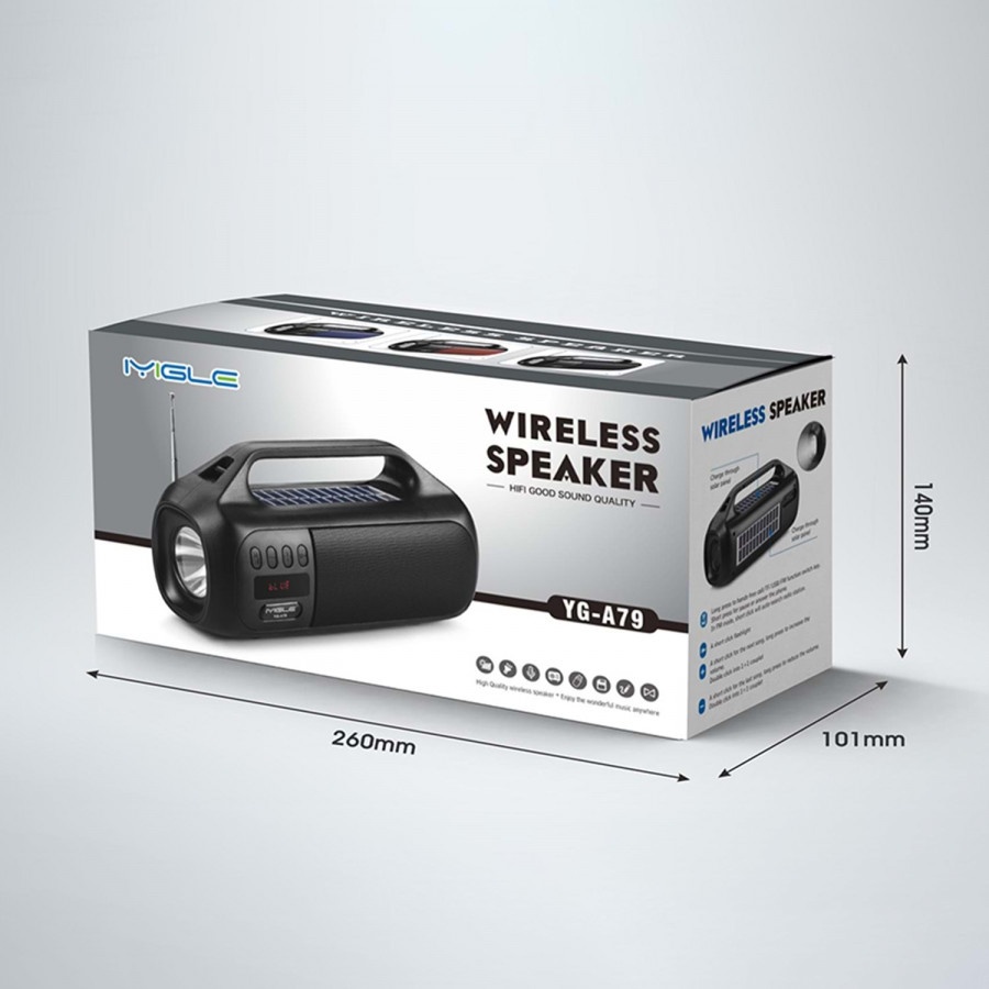 YG-A79 SD/USB/AUX/FM BLUETOOTH GÜNEŞ ENERJİLİ MÜZİK KUTUSU